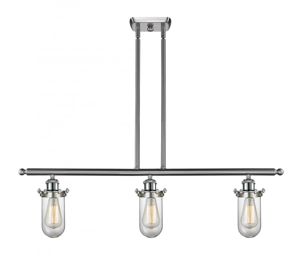 Kingsbury - 3 Light - 36 inch - Brushed Satin Nickel - Cord hung - Island Light