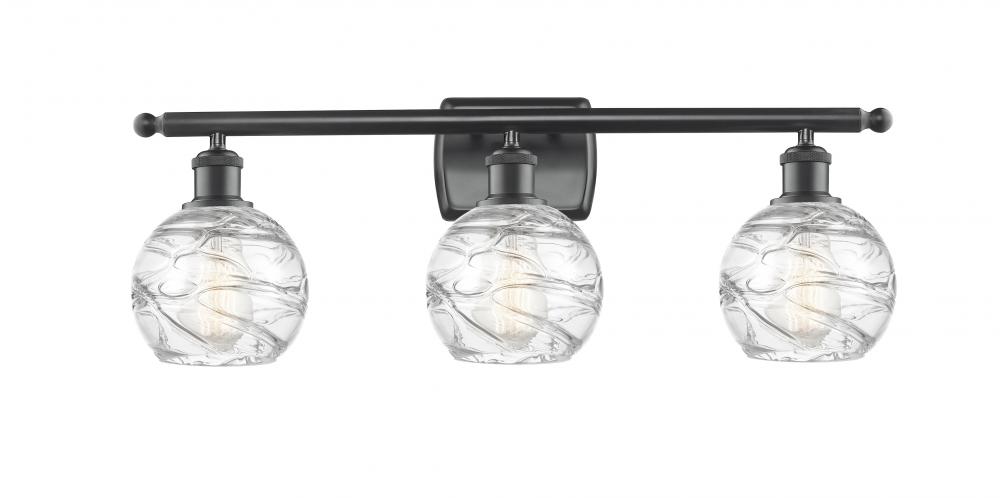 Athens Deco Swirl - 3 Light - 26 inch - Matte Black - Bath Vanity Light