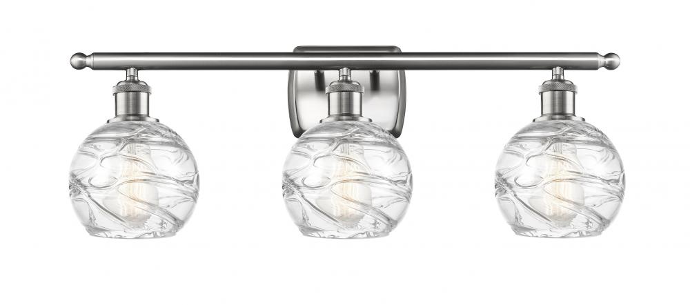 Athens Deco Swirl - 3 Light - 26 inch - Brushed Satin Nickel - Bath Vanity Light