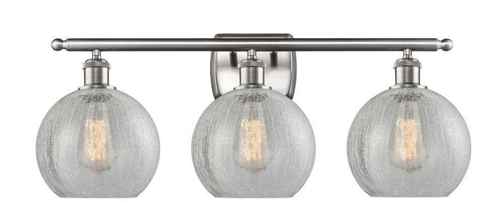 Athens - 3 Light - 28 inch - Brushed Satin Nickel - Bath Vanity Light