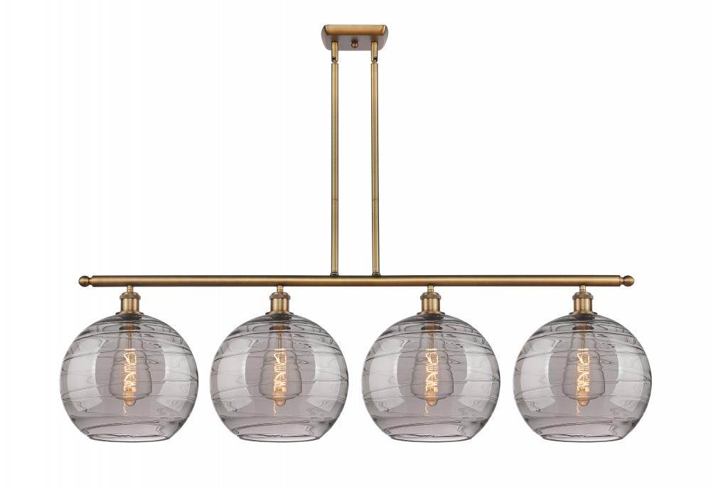 Athens Deco Swirl - 4 Light - 50 inch - Brushed Brass - Cord hung - Island Light