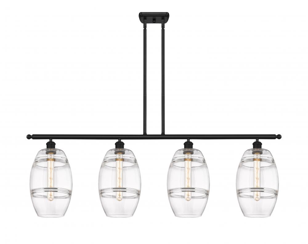 Vaz - 4 Light - 48 inch - Matte Black - Cord hung - Island Light