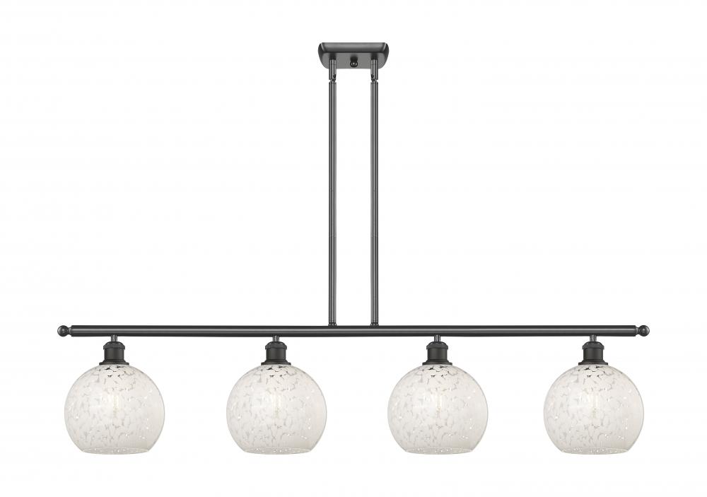 White Mouchette - 4 Light - 48 inch - Oil Rubbed Bronze - Stem Hung - Island Light