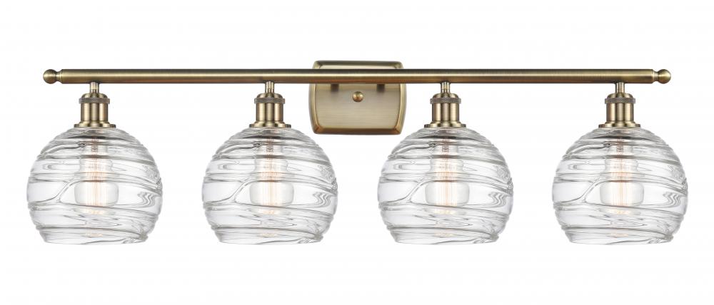 Athens Deco Swirl - 4 Light - 38 inch - Antique Brass - Bath Vanity Light