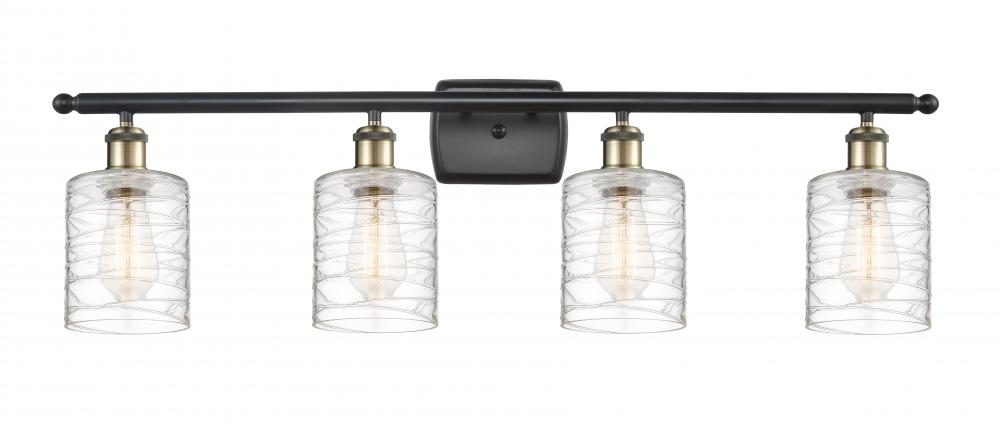 Cobbleskill - 4 Light - 35 inch - Black Antique Brass - Bath Vanity Light