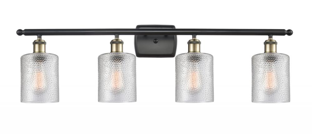 Cobbleskill - 4 Light - 35 inch - Black Antique Brass - Bath Vanity Light