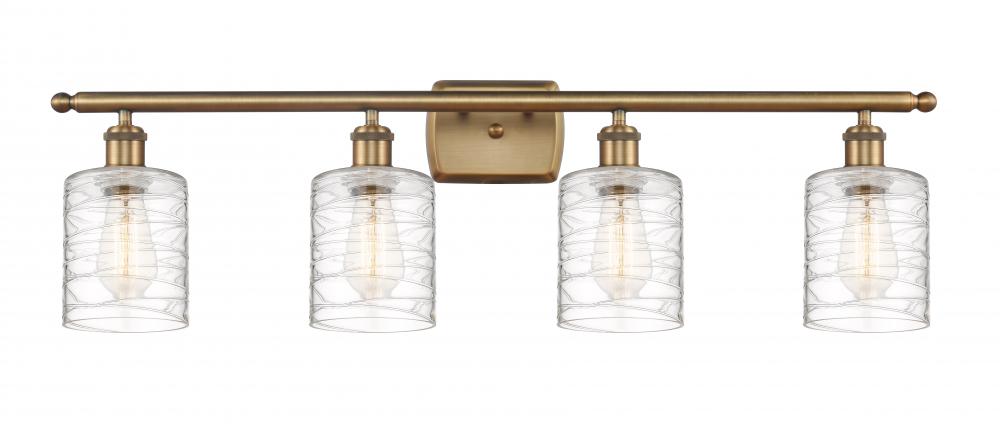 Cobbleskill - 4 Light - 35 inch - Brushed Brass - Bath Vanity Light