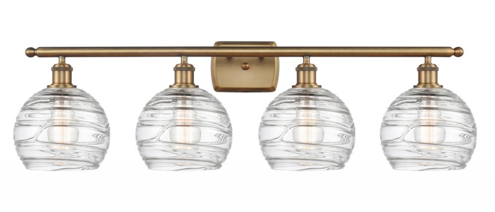 Athens Deco Swirl - 4 Light - 38 inch - Brushed Brass - Bath Vanity Light