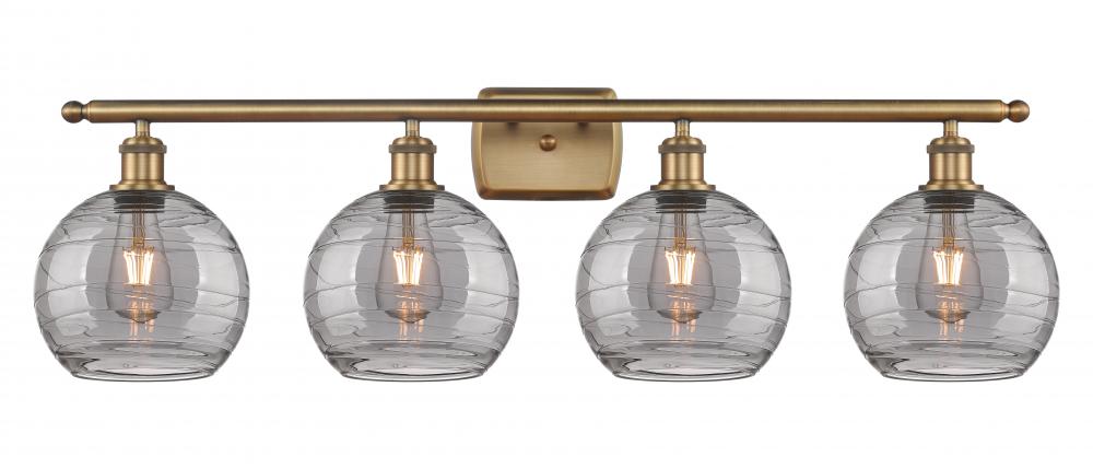 Athens Deco Swirl - 4 Light - 38 inch - Brushed Brass - Bath Vanity Light