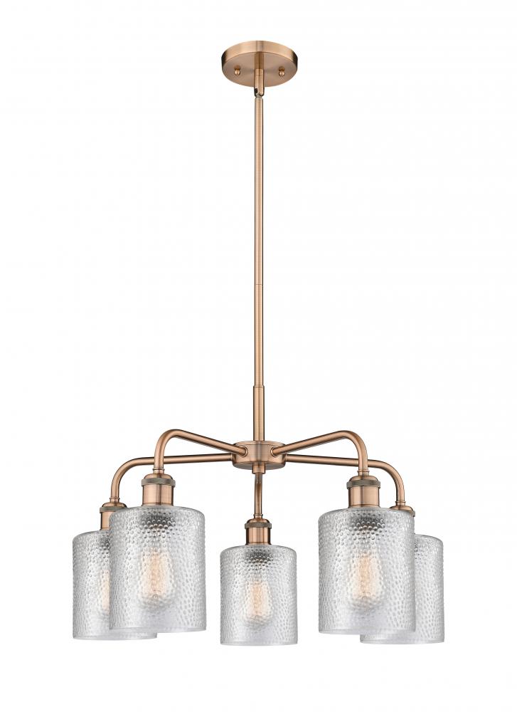 Cobbleskill - 5 Light - 23 inch - Antique Copper - Chandelier