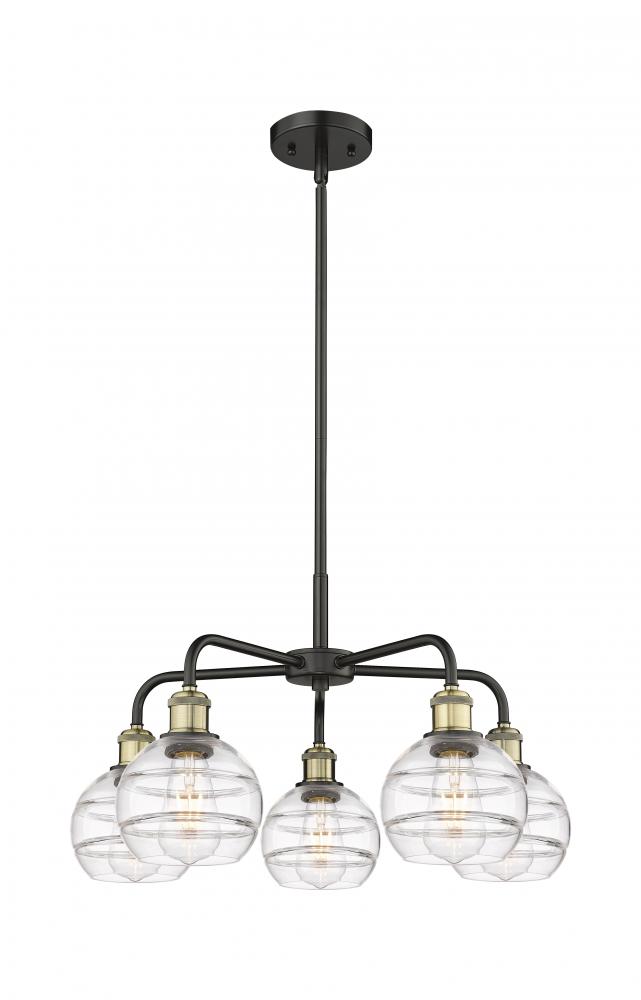 Rochester - 5 Light - 24 inch - Black Antique Brass - Chandelier