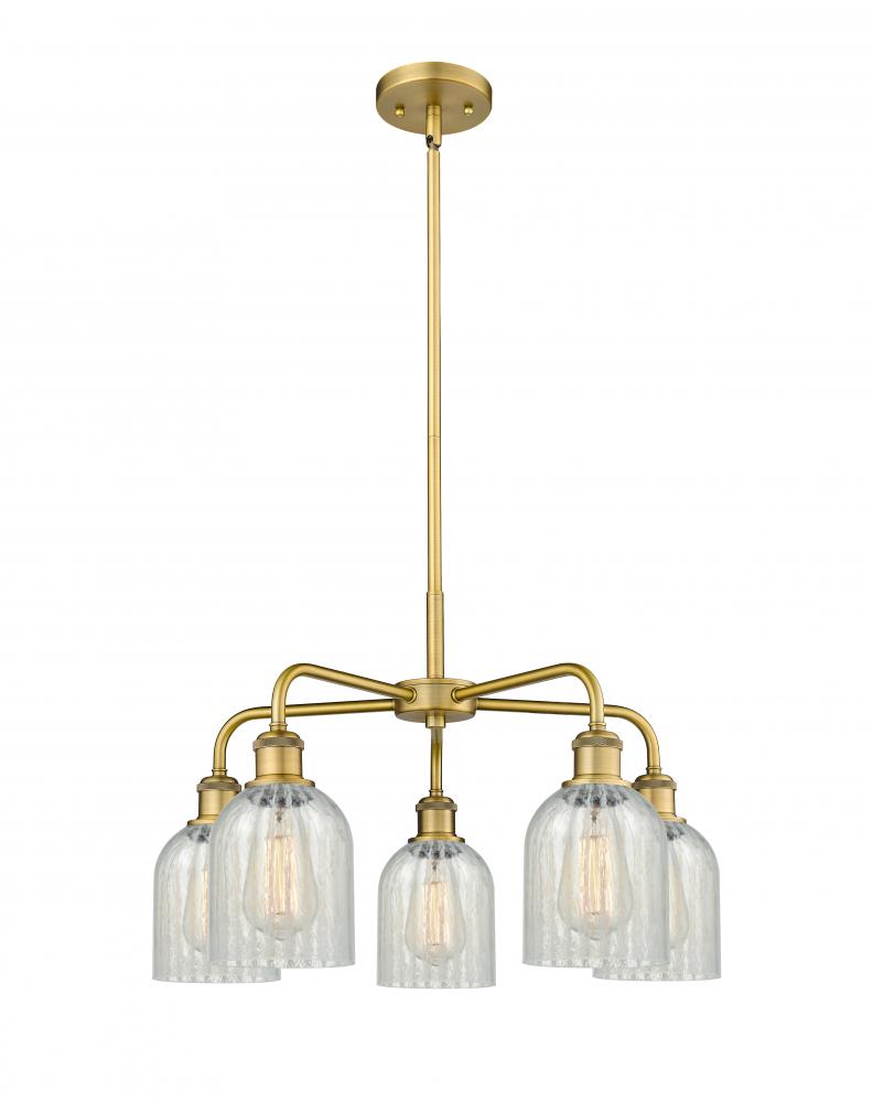 Caledonia - 5 Light - 23 inch - Brushed Brass - Chandelier