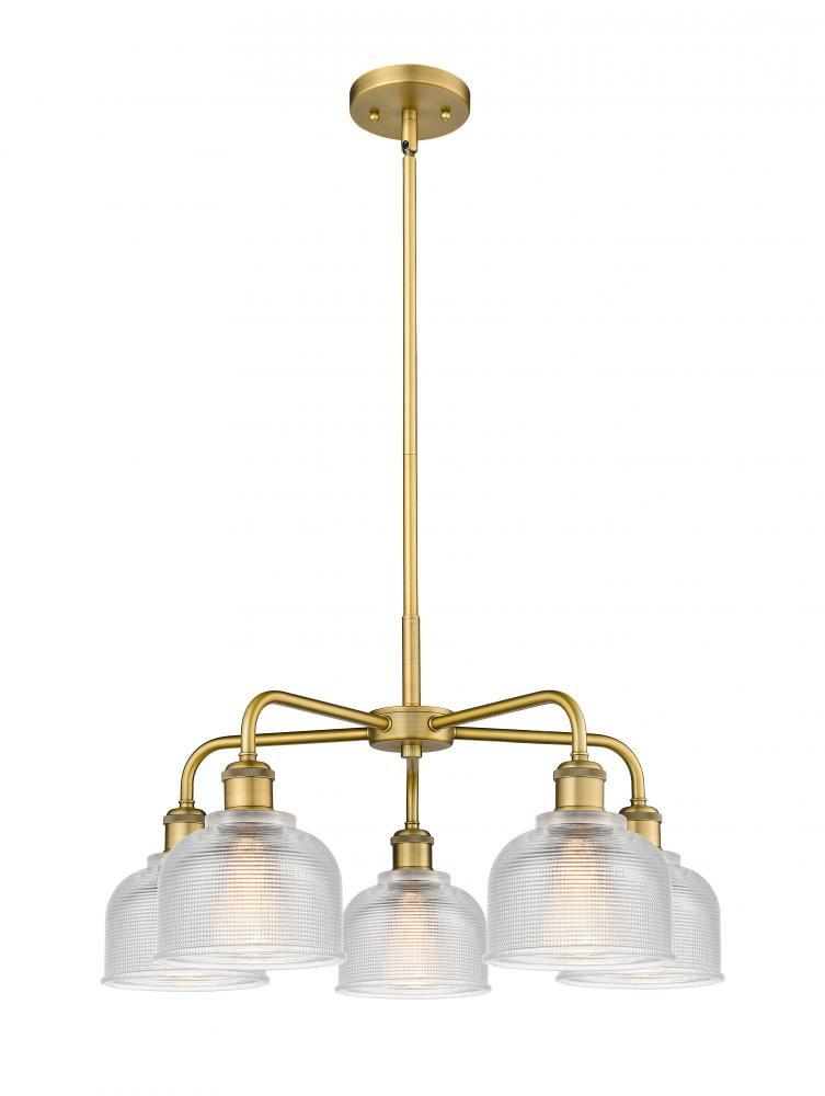 Dayton - 5 Light - 24 inch - Brushed Brass - Chandelier