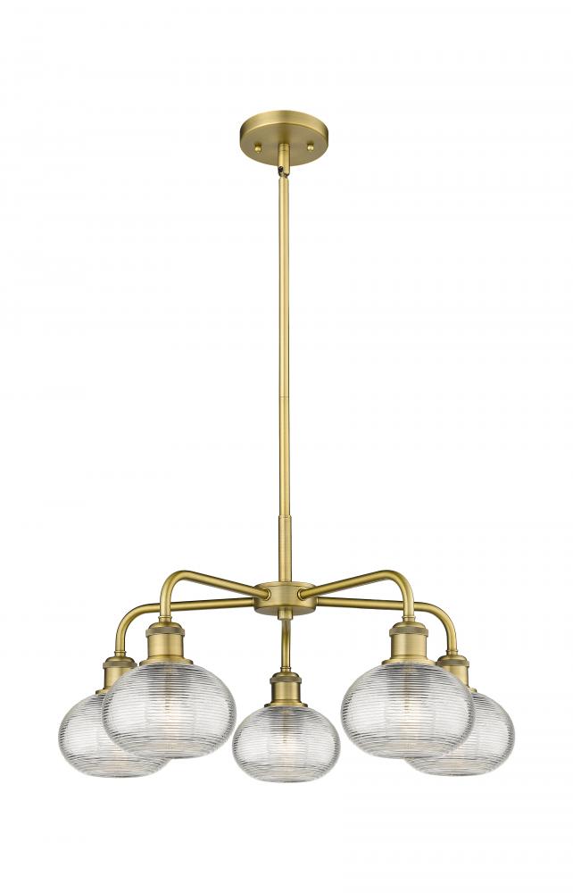 Ithaca - 5 Light - 24 inch - Brushed Brass - Chandelier