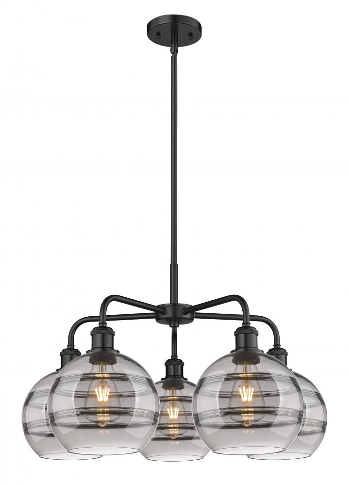 Rochester - 5 Light - 26 inch - Matte Black - Chandelier