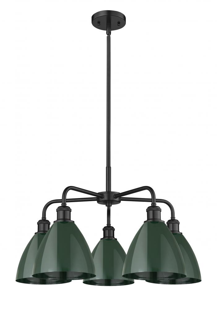 Plymouth - 5 Light - 26 inch - Matte Black - Chandelier