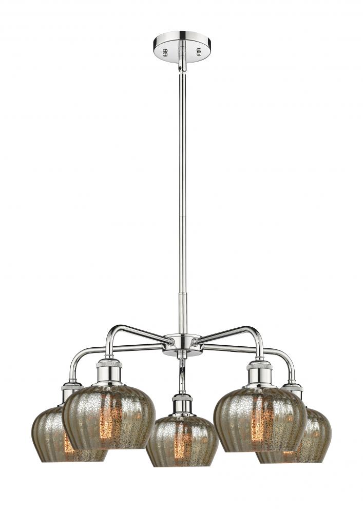 Fenton - 5 Light - 25 inch - Polished Chrome - Chandelier