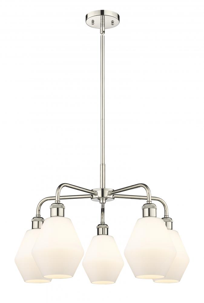 Cindyrella - 5 Light - 24 inch - Polished Nickel - Chandelier