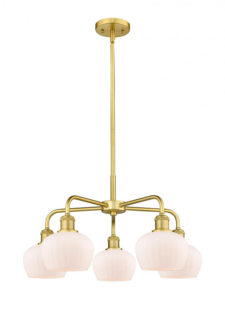 Fenton - 5 Light - 25 inch - Satin Gold - Chandelier