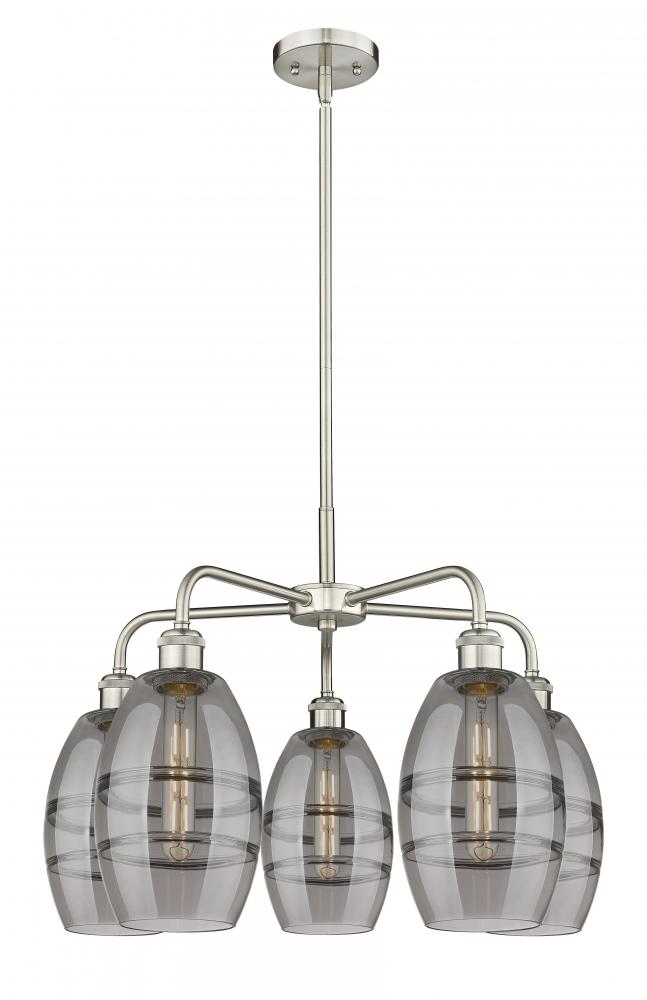 Vaz - 5 Light - 24 inch - Satin Nickel - Chandelier