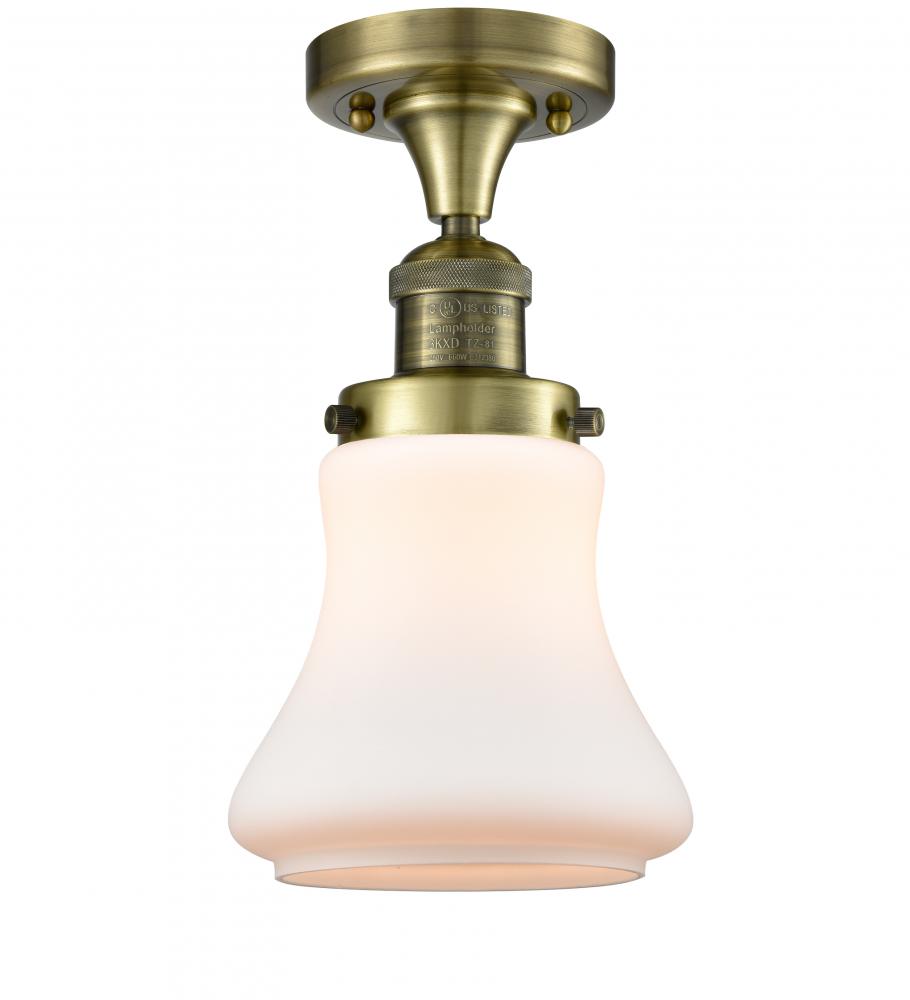 Bellmont - 1 Light - 6 inch - Antique Brass - Semi-Flush Mount