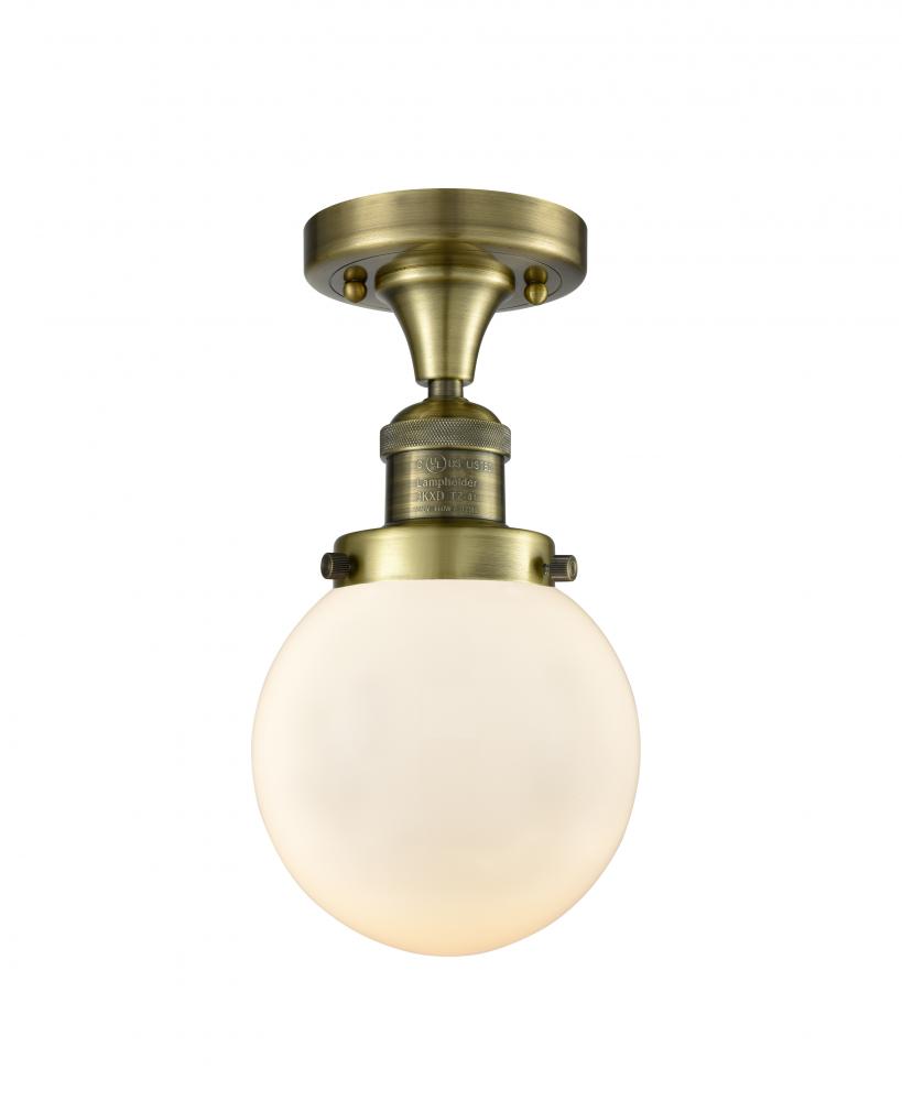 Beacon - 1 Light - 6 inch - Antique Brass - Semi-Flush Mount