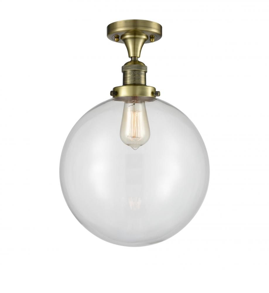 Beacon - 1 Light - 12 inch - Antique Brass - Semi-Flush Mount