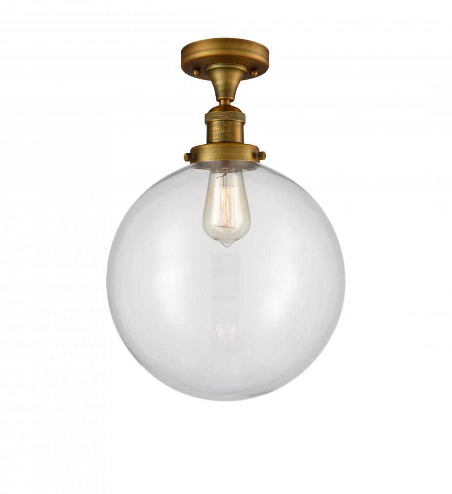 Beacon - 1 Light - 12 inch - Brushed Brass - Semi-Flush Mount