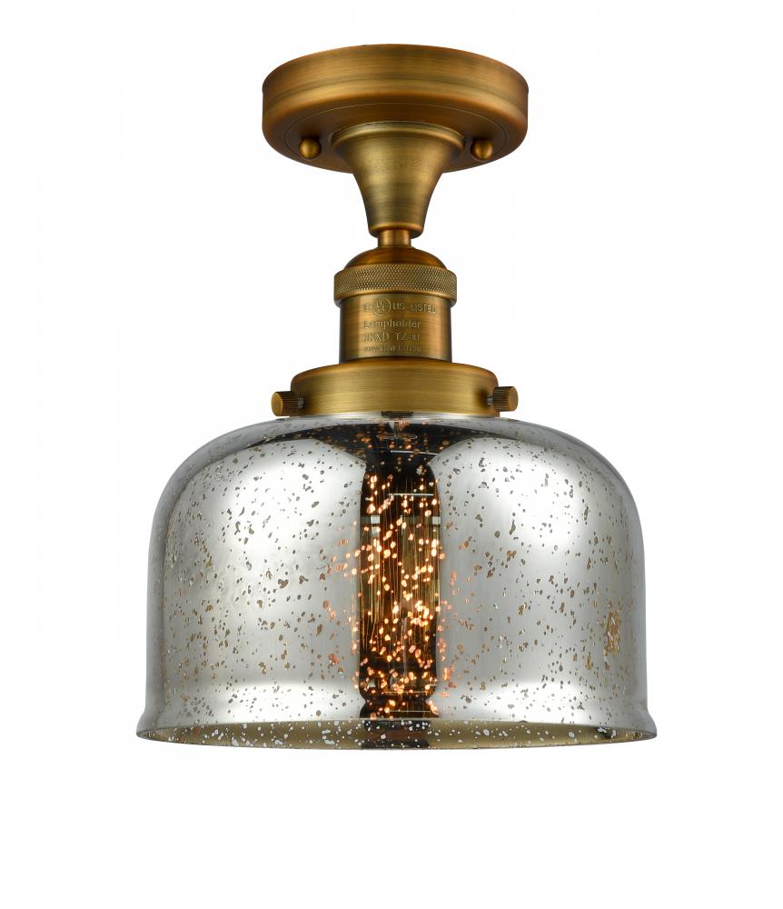 Bell - 1 Light - 8 inch - Brushed Brass - Semi-Flush Mount