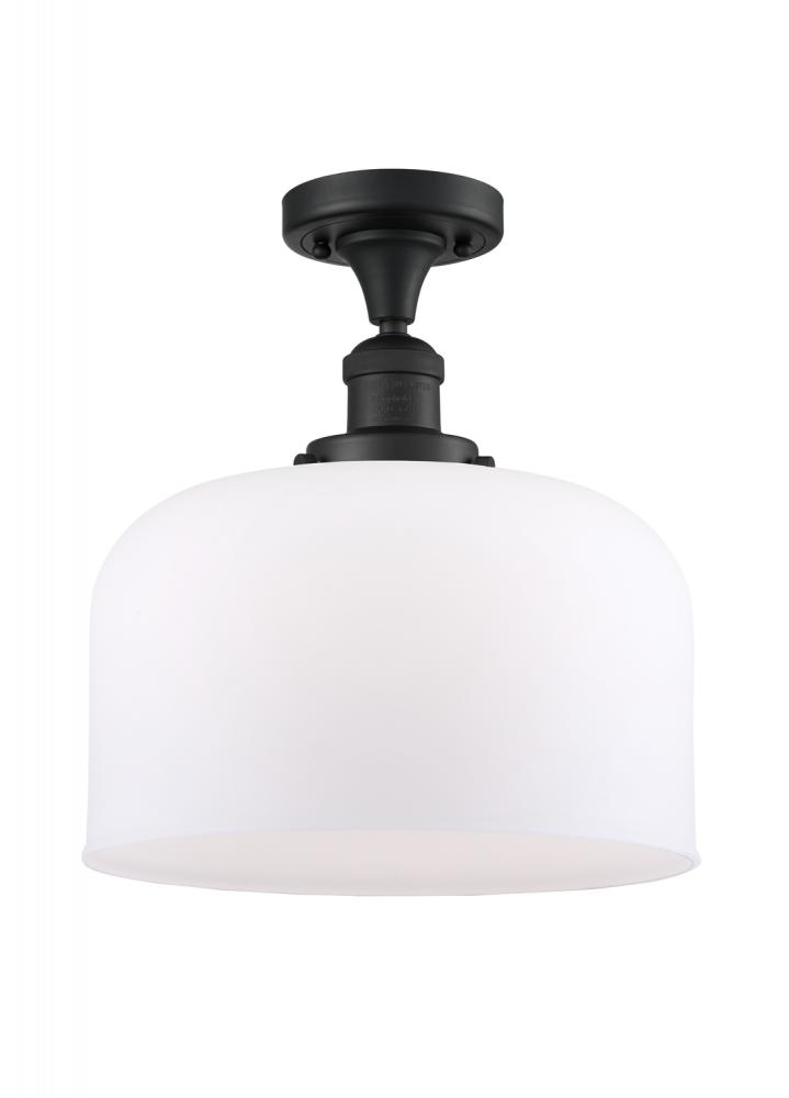 Bell - 1 Light - 12 inch - Matte Black - Semi-Flush Mount