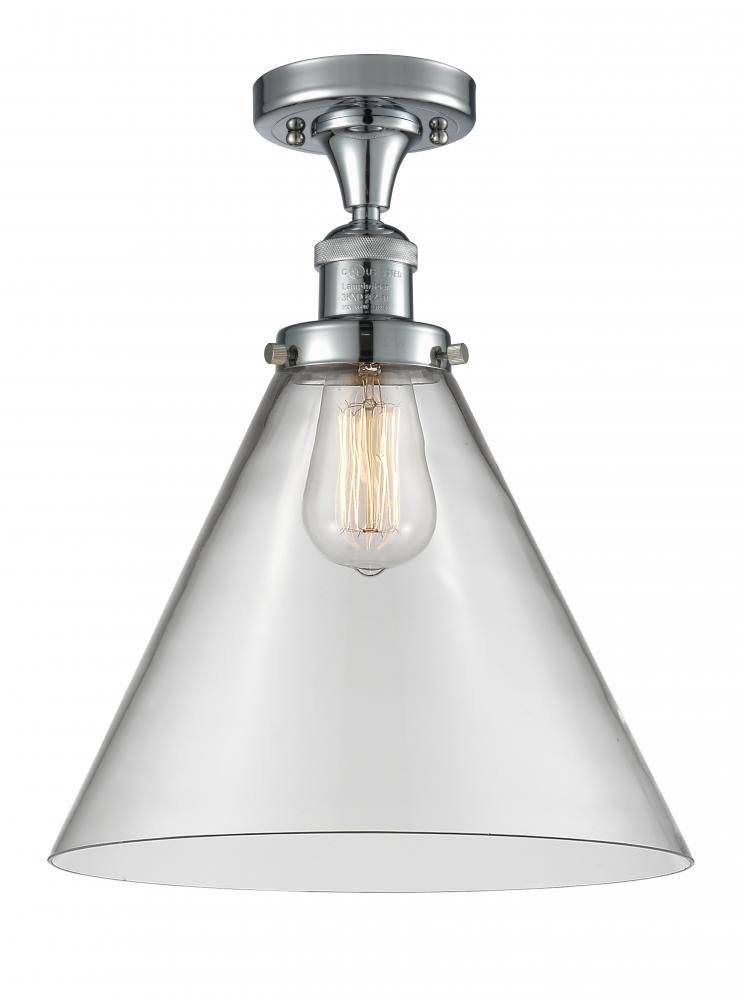 Cone - 1 Light - 12 inch - Polished Chrome - Semi-Flush Mount