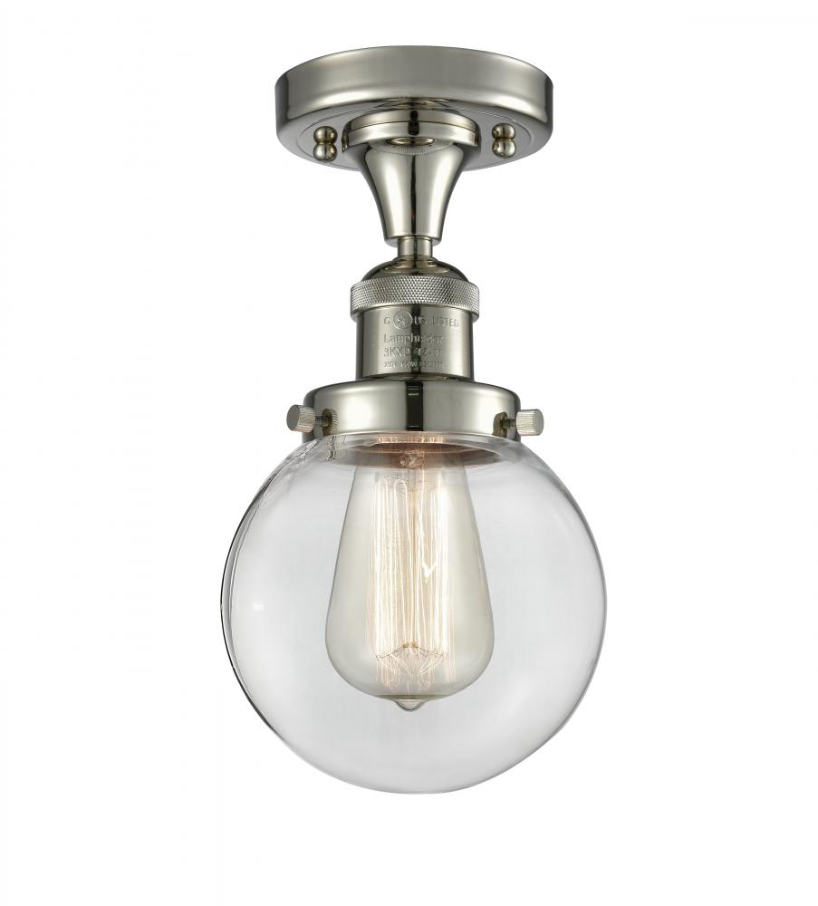 Beacon - 1 Light - 6 inch - Polished Nickel - Semi-Flush Mount