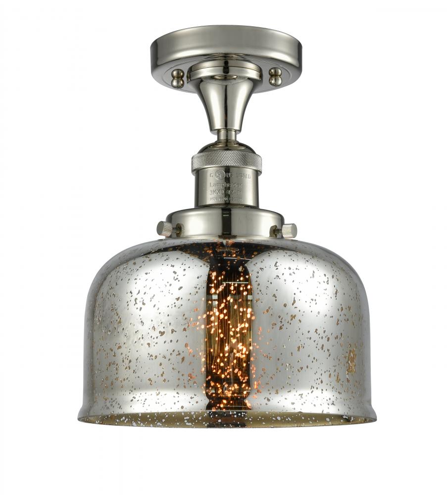 Bell - 1 Light - 8 inch - Polished Nickel - Semi-Flush Mount