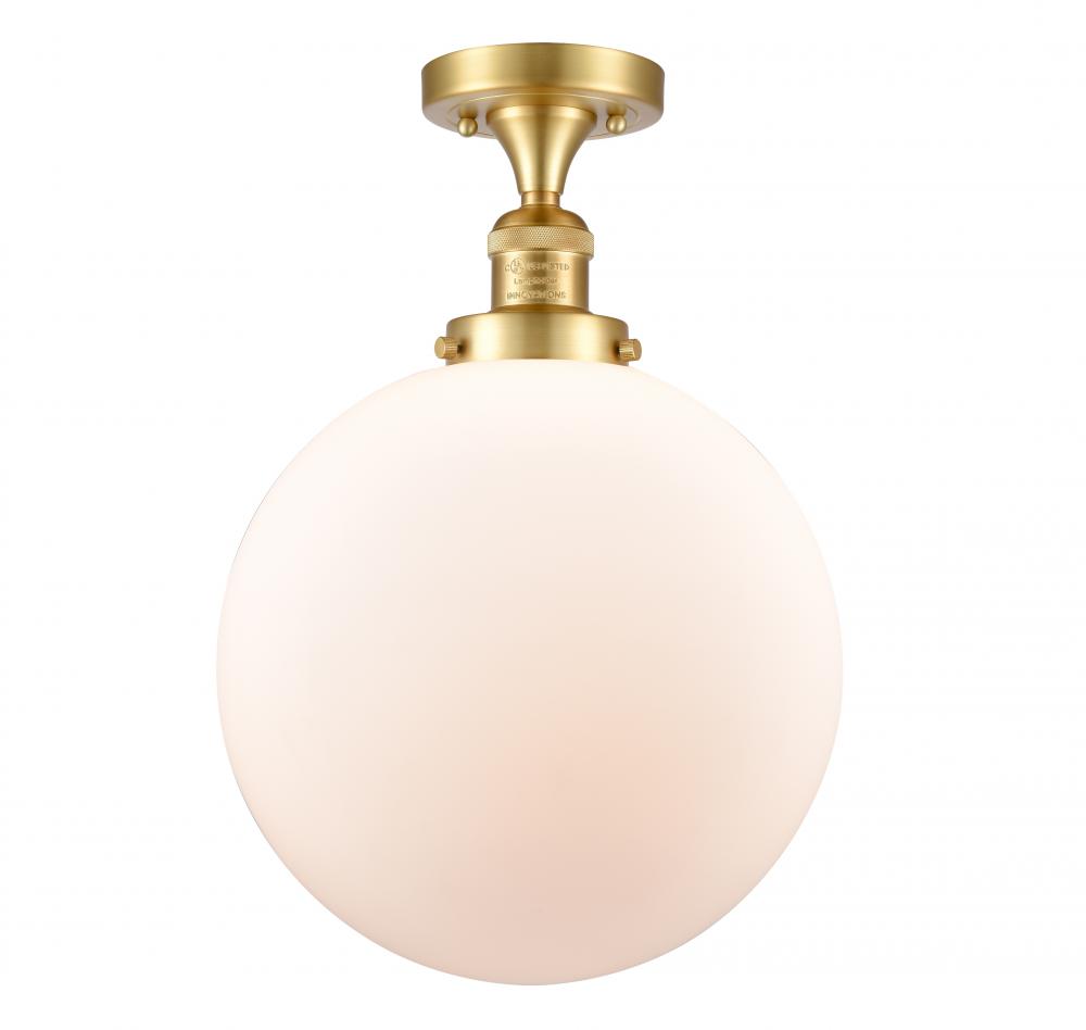 Beacon - 1 Light - 12 inch - Satin Gold - Semi-Flush Mount