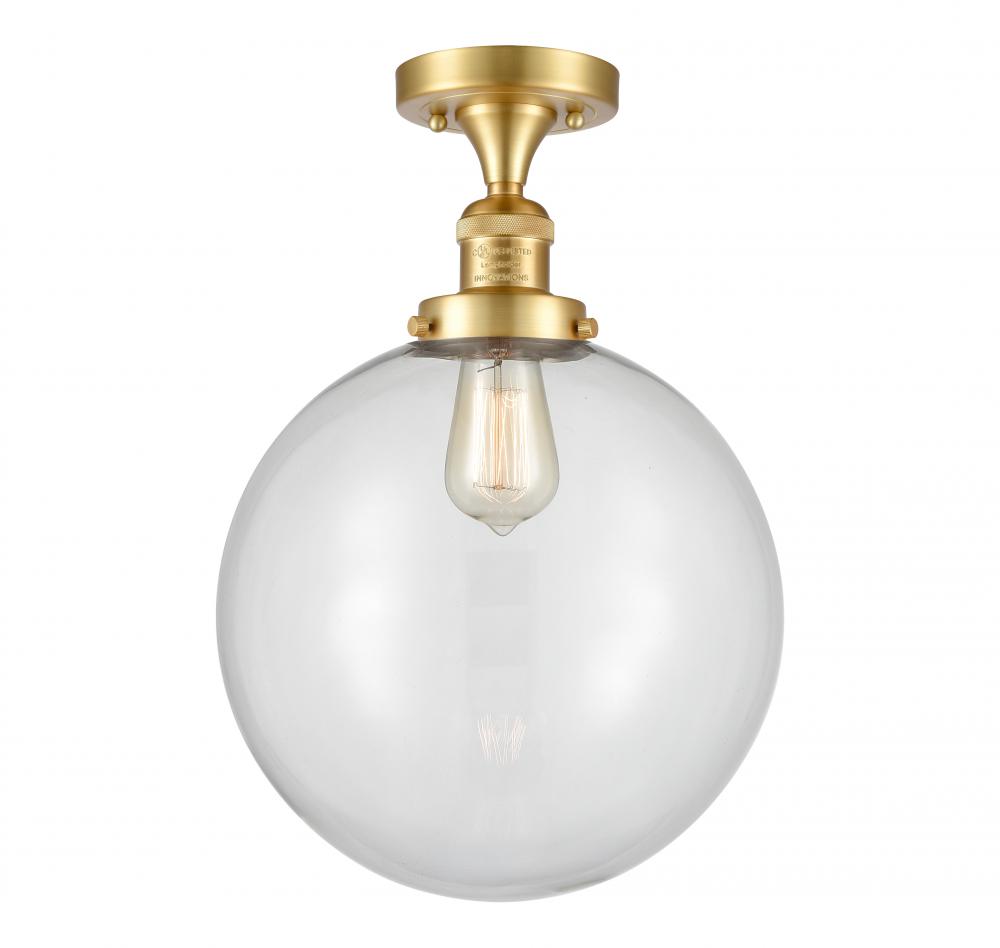 Beacon - 1 Light - 12 inch - Satin Gold - Semi-Flush Mount