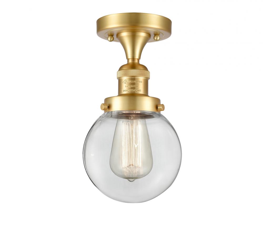 Beacon - 1 Light - 6 inch - Satin Gold - Semi-Flush Mount