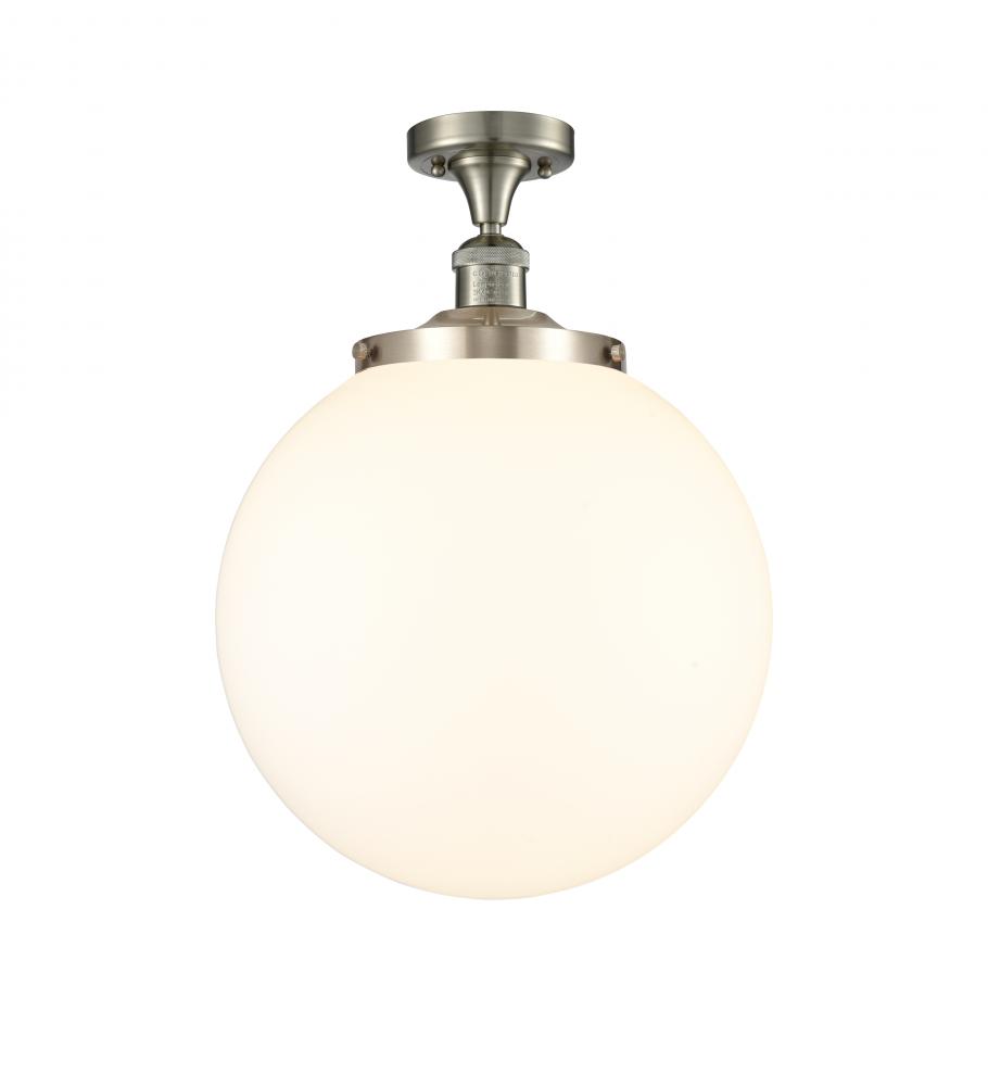 Beacon - 1 Light - 14 inch - Brushed Satin Nickel - Semi-Flush Mount