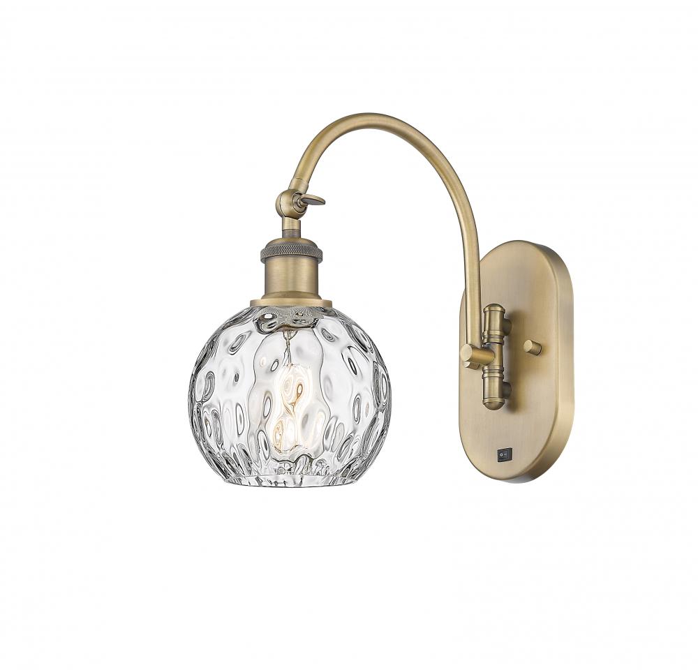 Athens Water Glass - 1 Light - 6 inch - Brushed Brass - Sconce