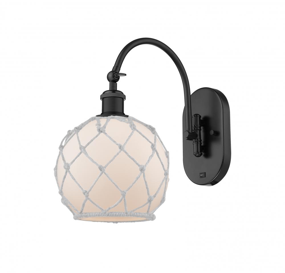 Farmhouse Rope - 1 Light - 8 inch - Matte Black - Sconce