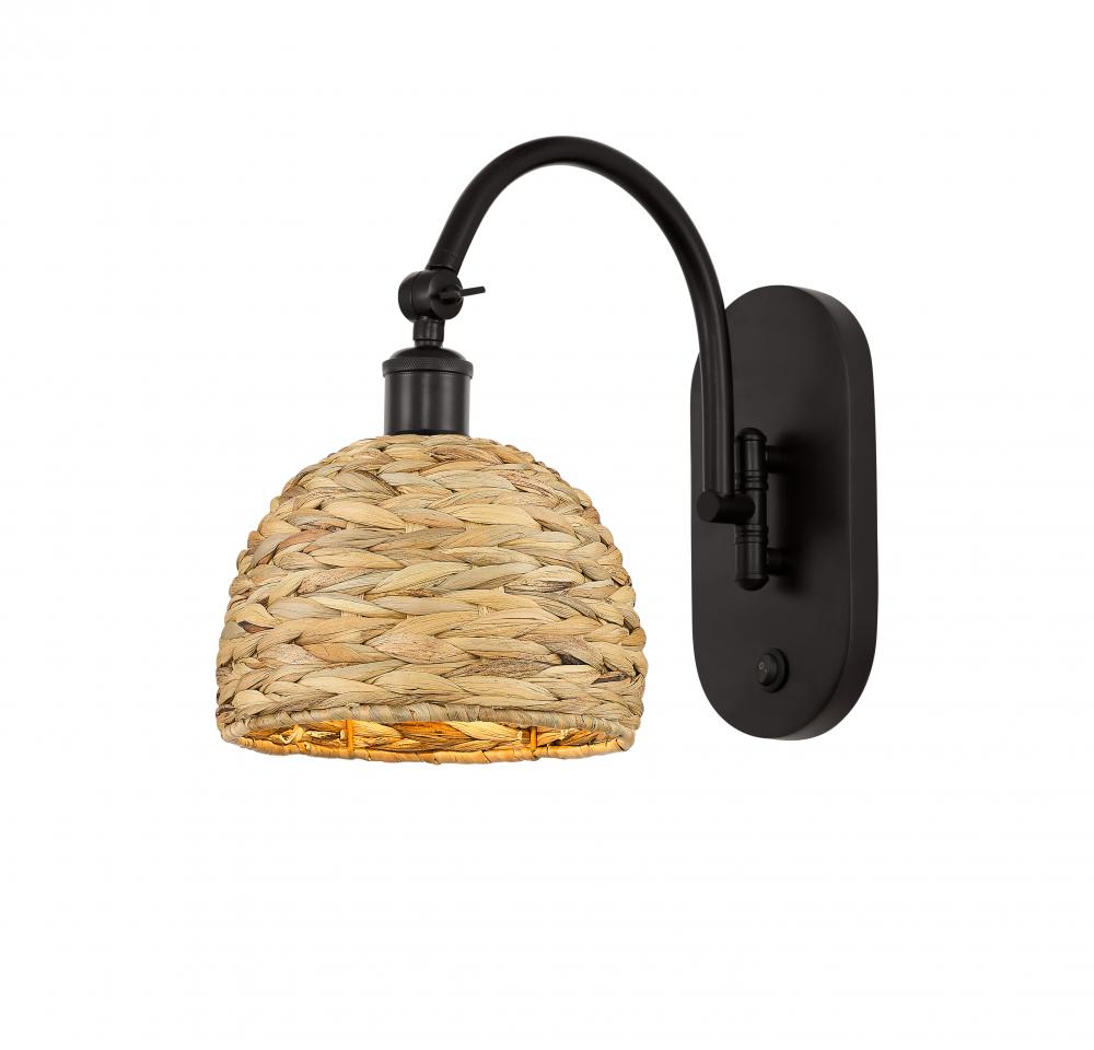 Woven Rattan - 1 Light - 8 inch - Oil Rubbed Bronze - Sconce