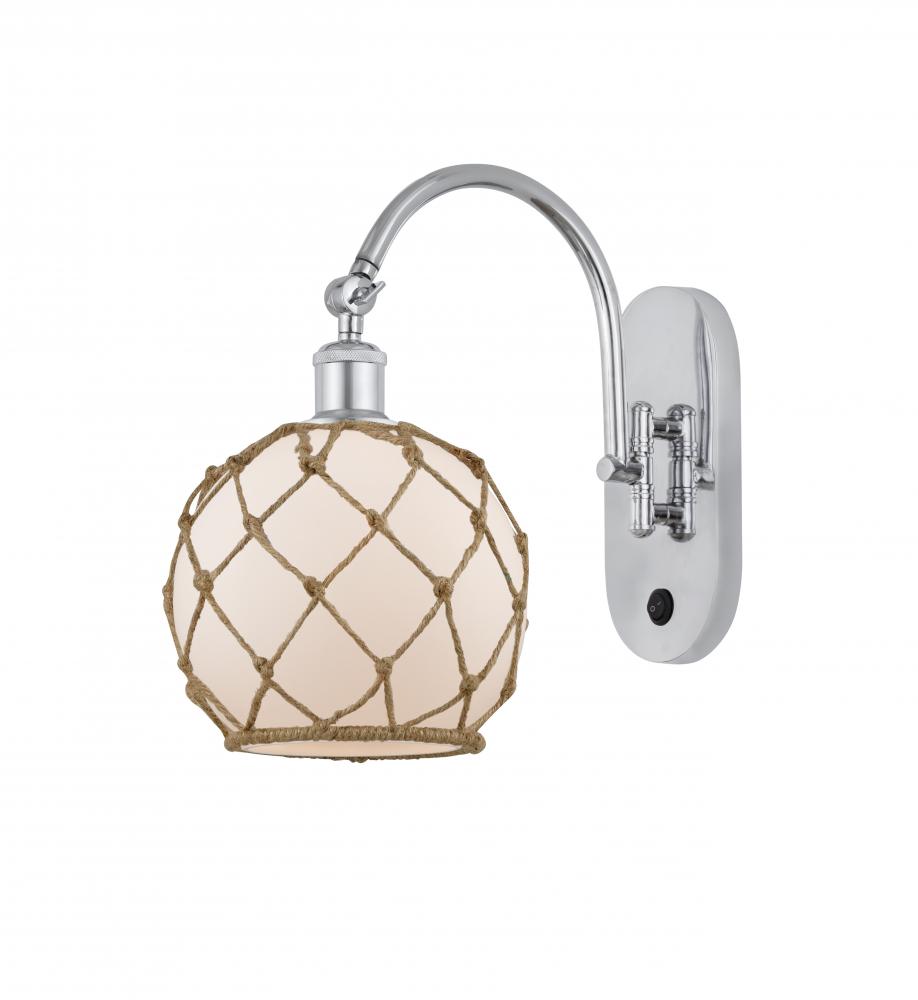 Farmhouse Rope - 1 Light - 8 inch - Polished Chrome - Sconce