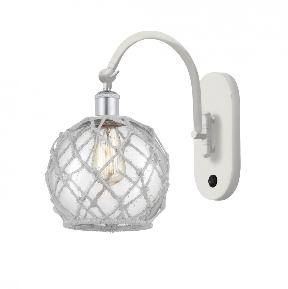 Farmhouse Rope - 1 Light - 8 inch - White Polished Chrome - Sconce