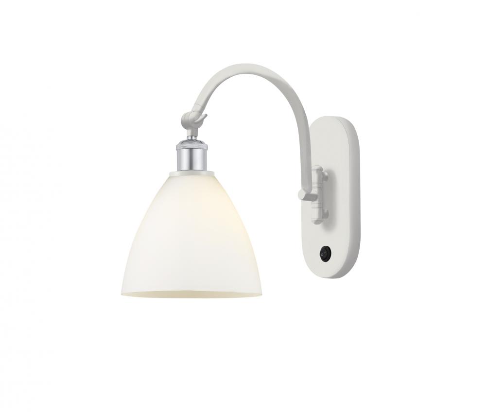 Bristol - 1 Light - 8 inch - White Polished Chrome - Sconce