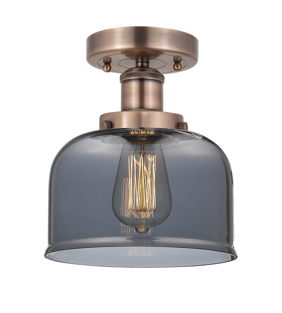 Bell - 1 Light - 8 inch - Antique Copper - Semi-Flush Mount