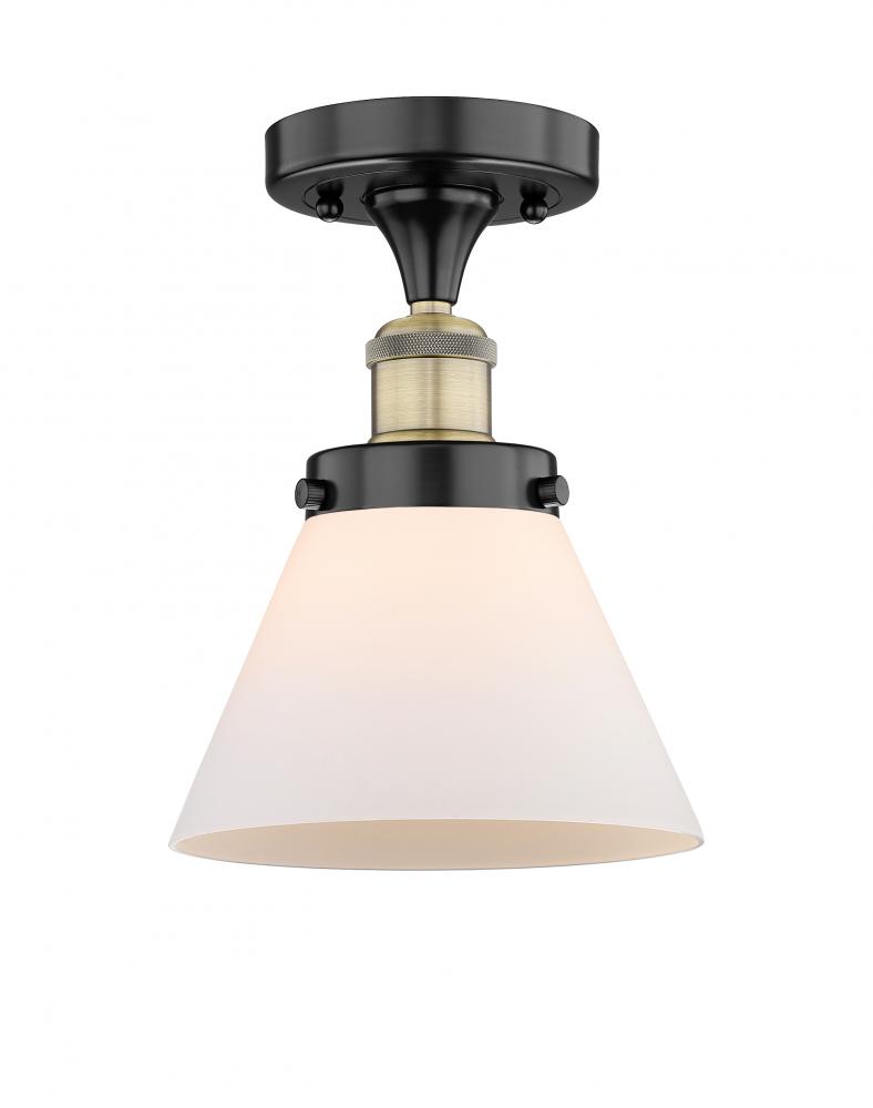 Cone - 1 Light - 8 inch - Black Antique Brass - Semi-Flush Mount