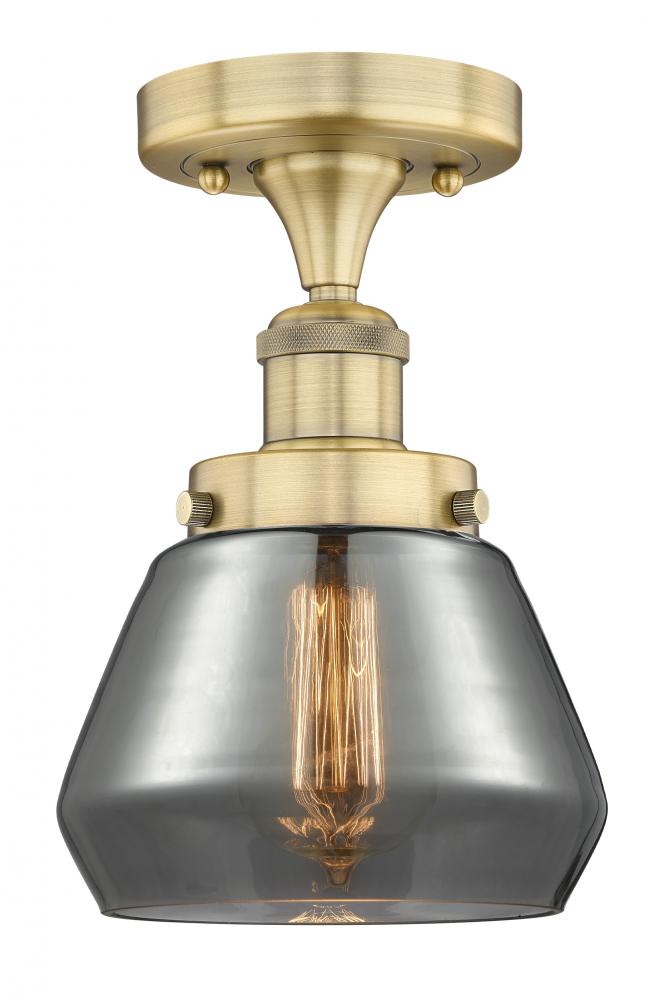 Fulton - 1 Light - 7 inch - Brushed Brass - Semi-Flush Mount