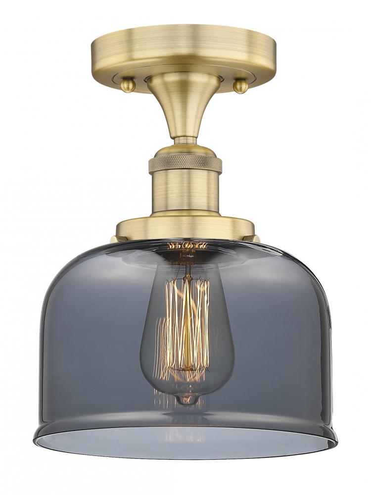 Bell - 1 Light - 8 inch - Brushed Brass - Semi-Flush Mount