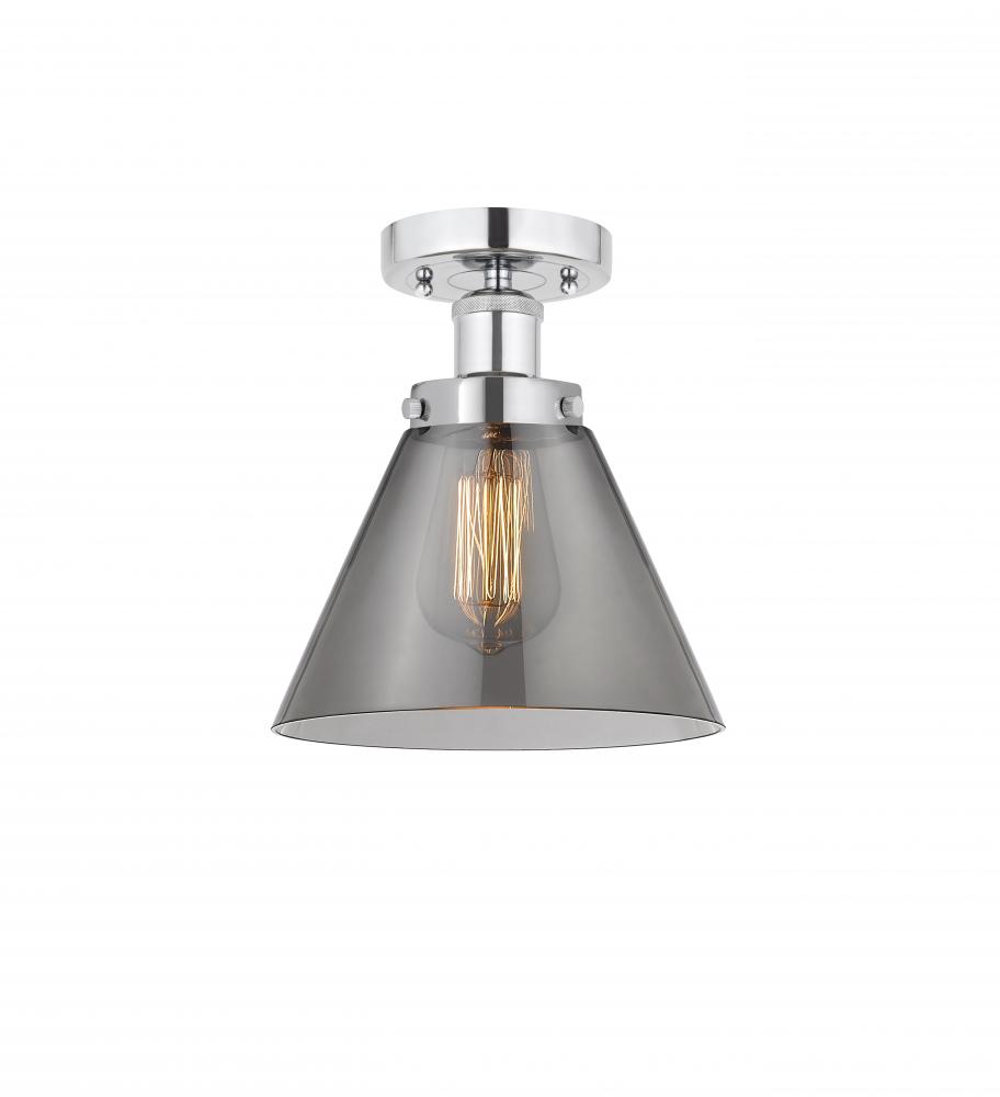 Cone - 1 Light - 8 inch - Polished Chrome - Semi-Flush Mount