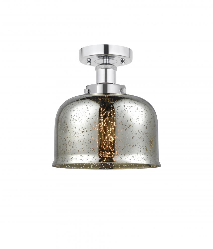 Bell - 1 Light - 8 inch - Polished Chrome - Semi-Flush Mount