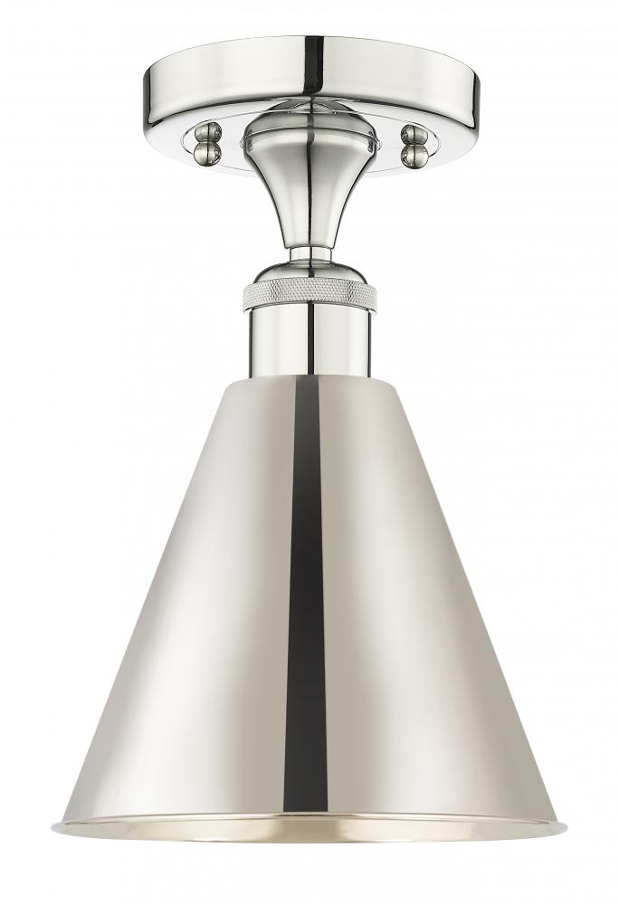 Berkshire - 1 Light - 8 inch - Polished Nickel - Semi-Flush Mount